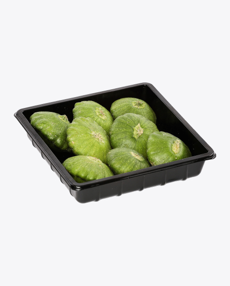 Pattypan Squashes in Plastic Box PNG