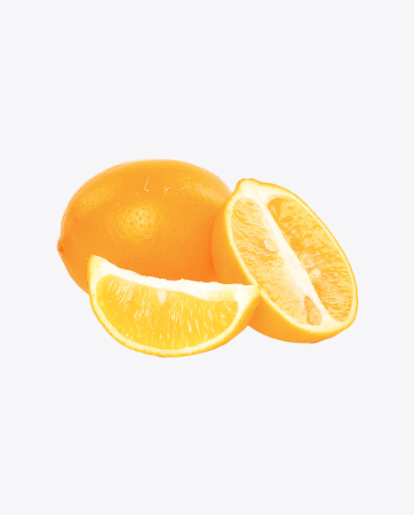 Orange Lemon with Half and Slice PNG