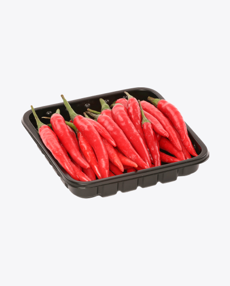Red Chili Peppers in Plastic Box PNG