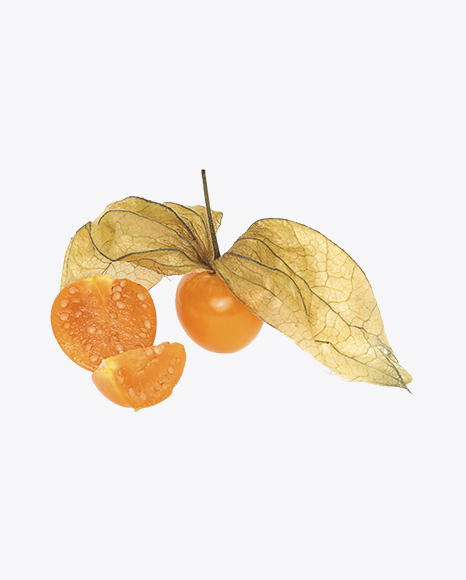 Physalis Berry with Husk and Slices PNG