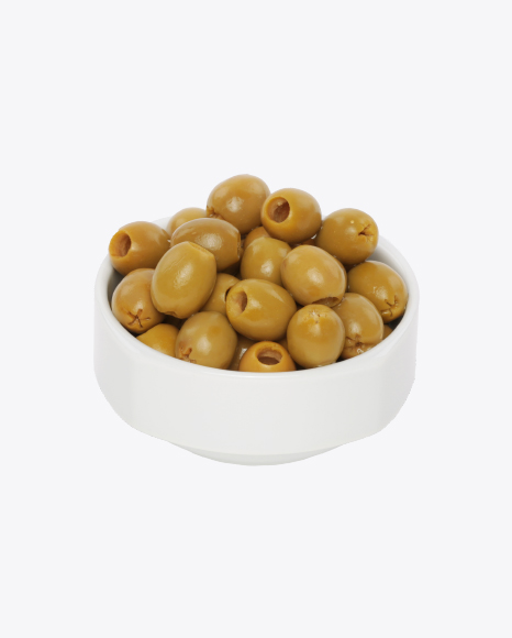 Green Pitted Olives in the Bowl PNG