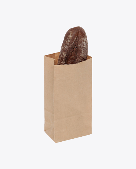 Rye Baguette in Paper Bag PNG