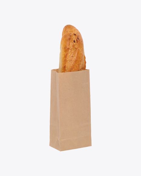 Bread with Fried Onions in Paper Bag PNG