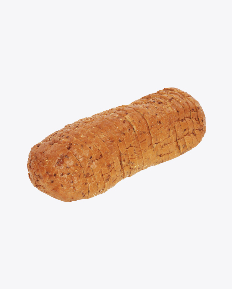Sliced Loaf of Wheat-Rye Bread with Seeds PNG