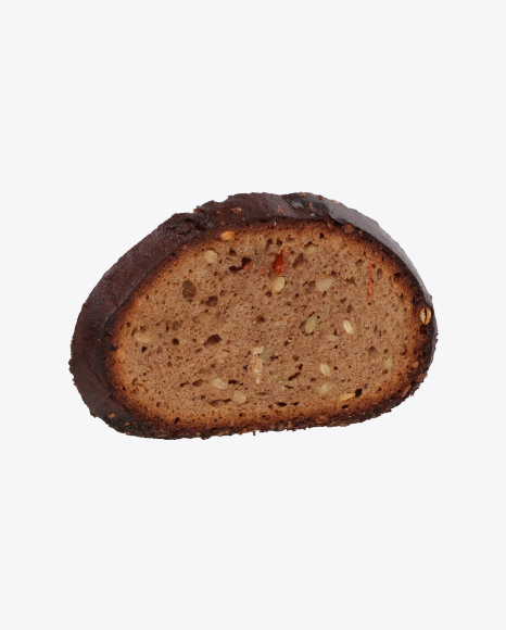Slice of Rye Bread with Seeds and Carrots PNG