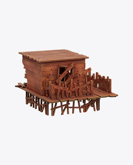 Big Wooden House Model PNG