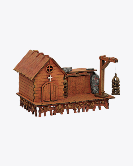 Church with Cages and Coffins Model PNG