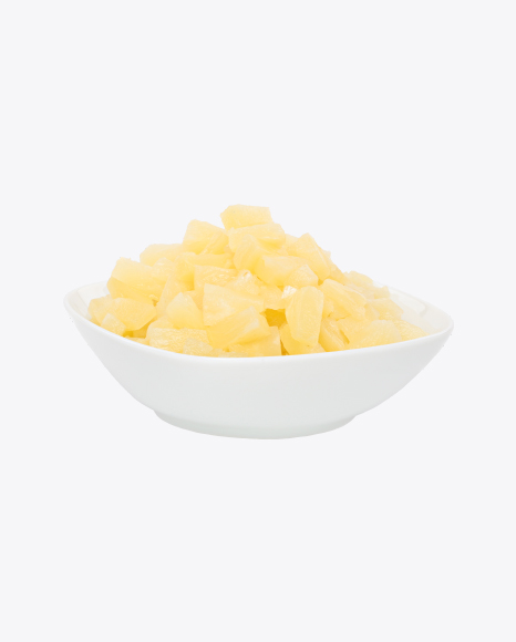 Pineapple Pieces in Bowl PNG