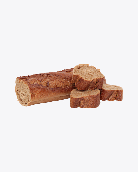 Half of Baguette with Slices PNG