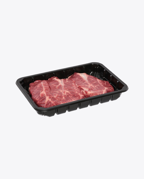 Raw Steaks in Tray PNG