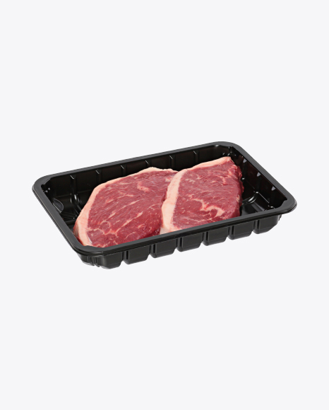 Marbled Beef Steaks in Tray PNG