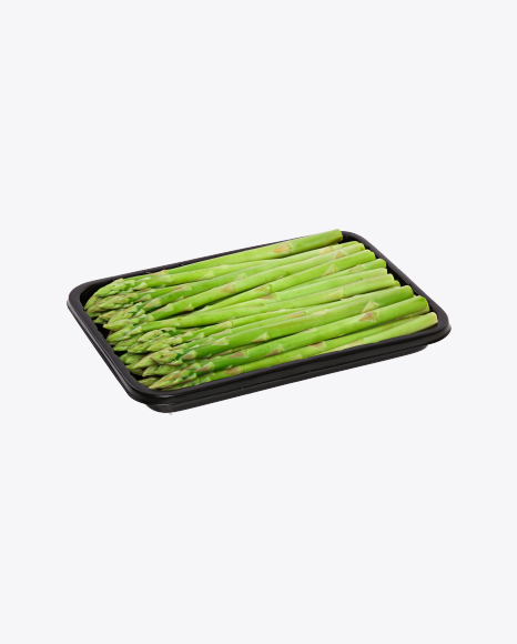Fresh Asparagus Spears in Tray PNG