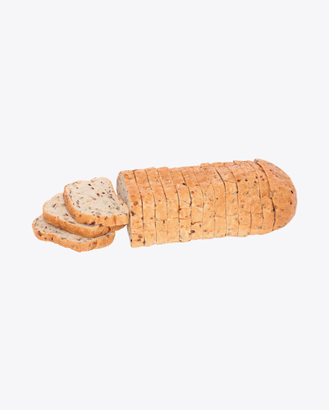 Sliced Loaf of Wheat Bread with Seeds PNG