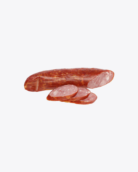 Smoked Pork and Beef Sausage and Slices PNG