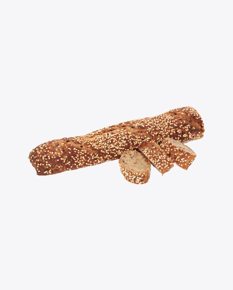 Rye-Wheat Baguette and Slices PNG