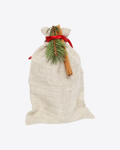 Christmas Linen Gift Bag PNG