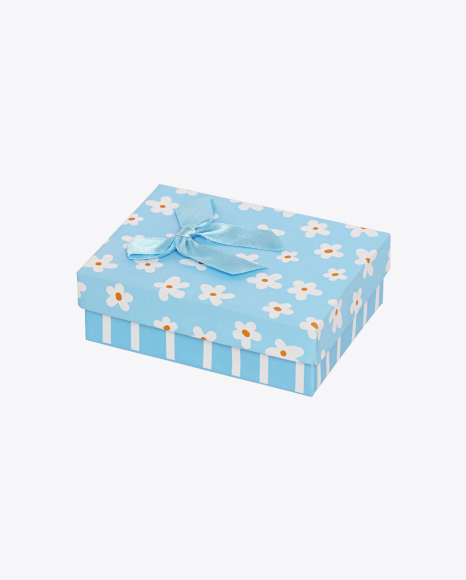 Blue Gift Box with Bow PNG