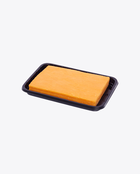 Cheddar Cheese Slices in Tray PNG