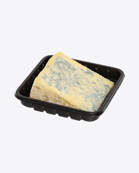 Blue Cheese Triangle in Tray PNG