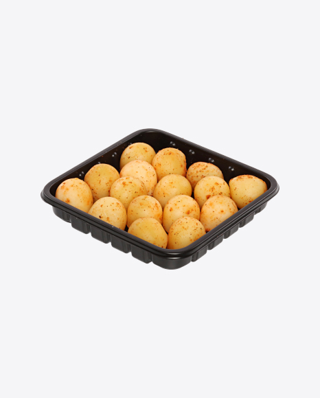 Smoked Cheese Balls with Paprika in Tray PNG