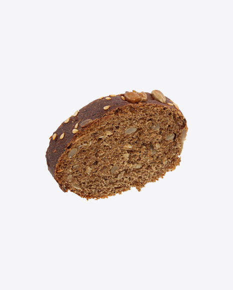 Slice of Wheat-Rye Bread with Sesame and Sunflower Seeds PNG