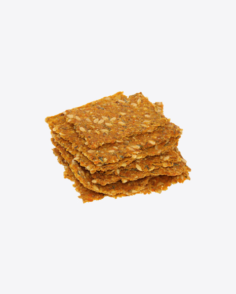 Stack of Carrot Crispbreads with Flax Seeds PNG