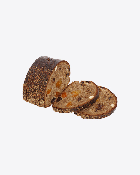 Slices of Bread with Dried Fruits and Hazelnuts PNG
