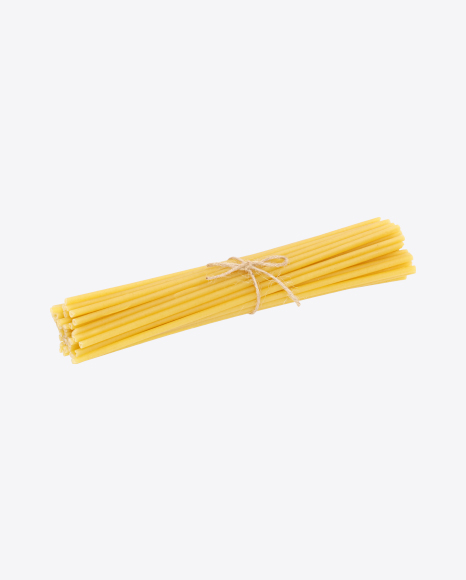 Bucatini Pasta Tied with Jute Rope PNG