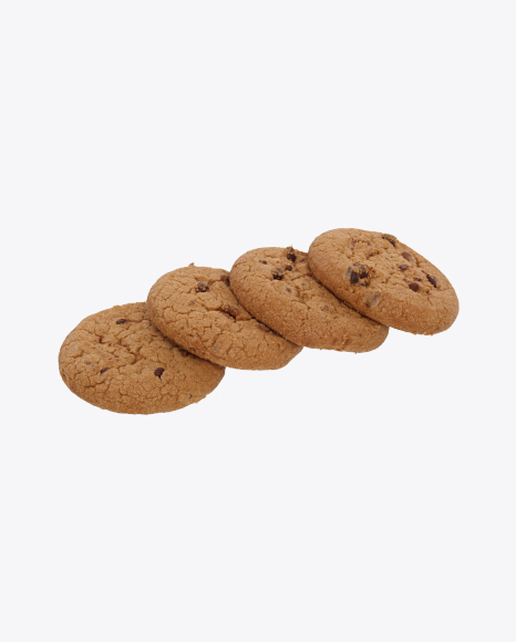 Four Chocolate Chip Cookies PNG