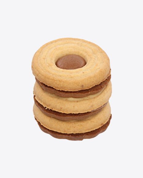 Stack of Sandwich Cookies with Chocolate Cream PNG
