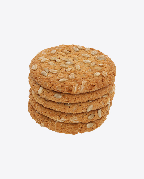 Stack of Oat Cookies with Sunflower Seeds PNG