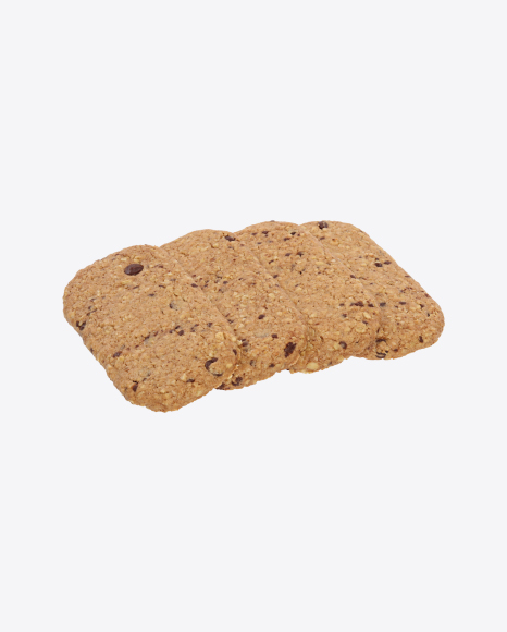 Four Oat Cookies with Chocolate PNG