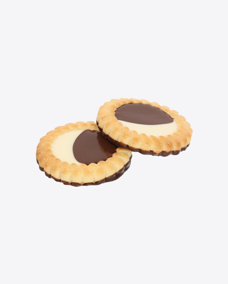 Two Cookies with Chocolate and Vanilla Cream PNG