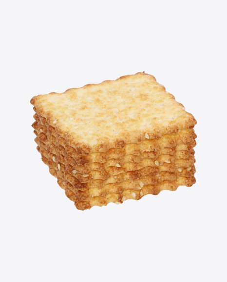 Stack of Crackers with Sesame Seeds PNG