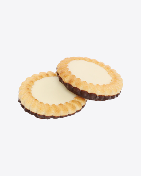 Two Cookies with Vanilla Cream and Chocolate PNG