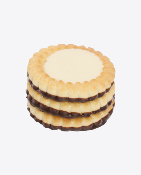 Stack of Cookies with Vanilla Cream and Chocolate PNG
