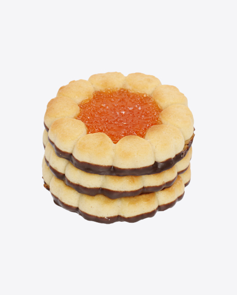 Stack of Orange Marmalade Cookies with Chocolate PNG