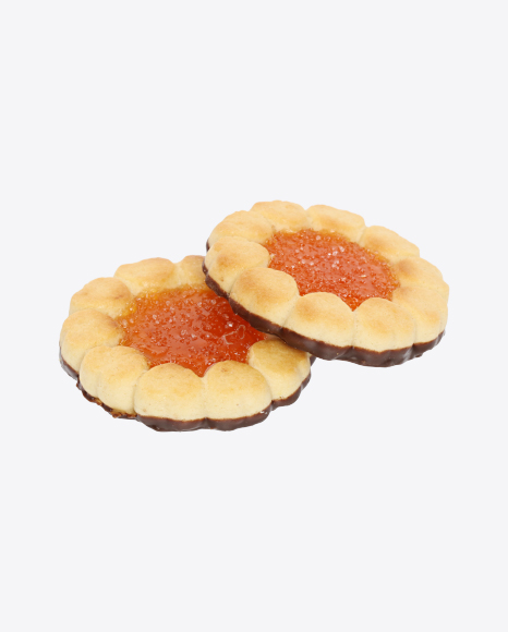 Two Orange Marmalade Cookies with Chocolate PNG