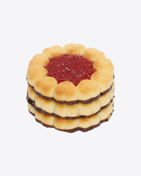 Stack of Cherry Marmalade Cookies with Chocolate PNG