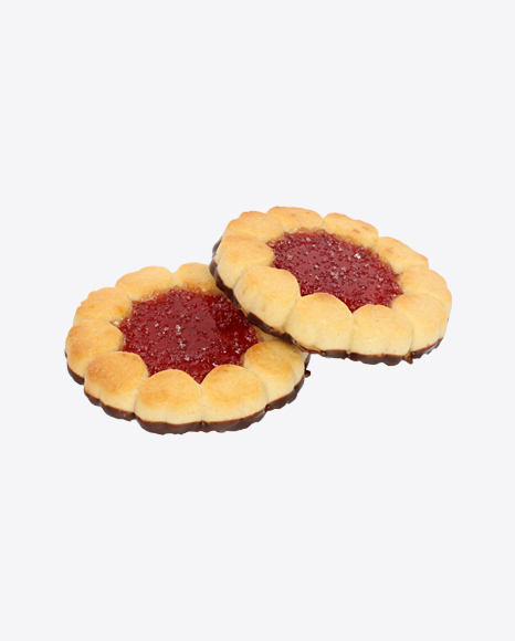 Two Cherry Marmalade Cookies with Chocolate PNG