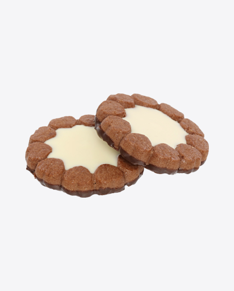 Two Chocolate Cookies with Vanilla Cream PNG