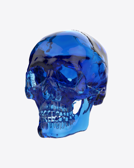 Blue Glass Skull