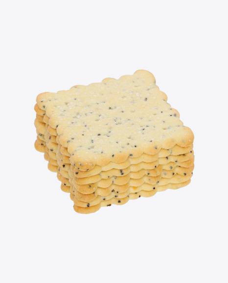 Stack of Crackers with Poppy Seeds PNG