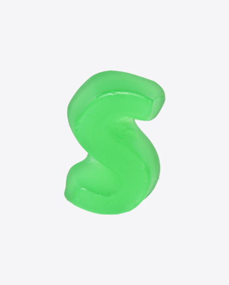 Green Gummy Letter S PNG