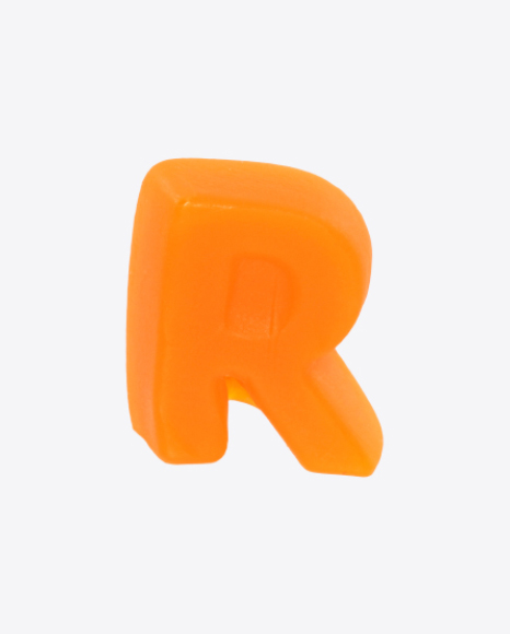 Orange Gummy Letter R PNG