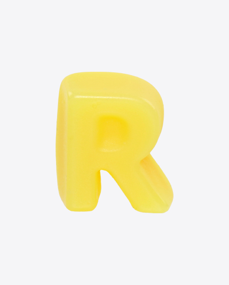 Yellow Gummy Letter R PNG