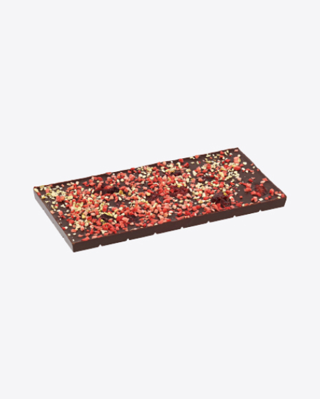 Dark Chocolate with Dried Strawberry and Cranberry Pieces PNG