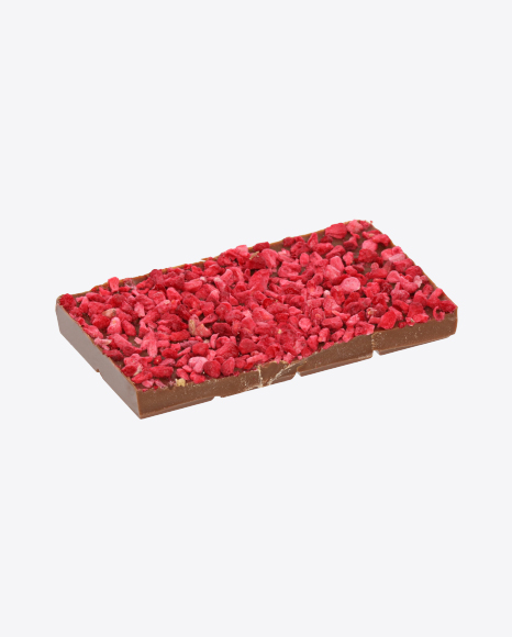 Piece of Milk Chocolate with Dried Raspberries PNG