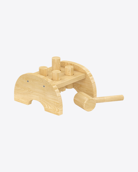 Wooden Hammer Peg Toy PNG