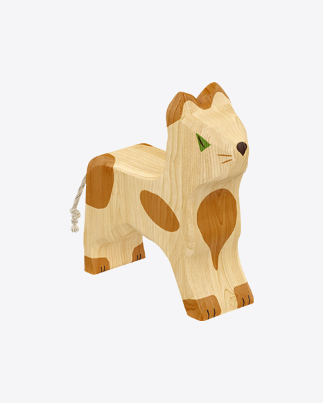 Wooden Toy Cat PNG